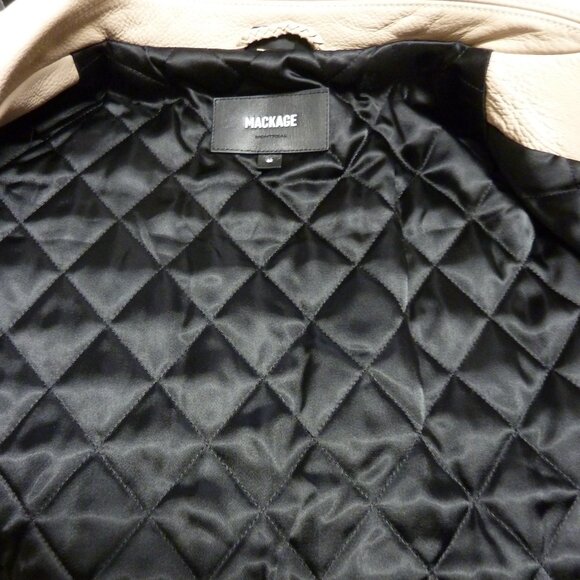 Mackage Clement Oversized R Fill Leather Biker Jacket - Picture 12 of 15